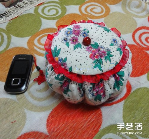 Detailed illustrated tutorial on DIY production method of fabric pumpkin storage basket