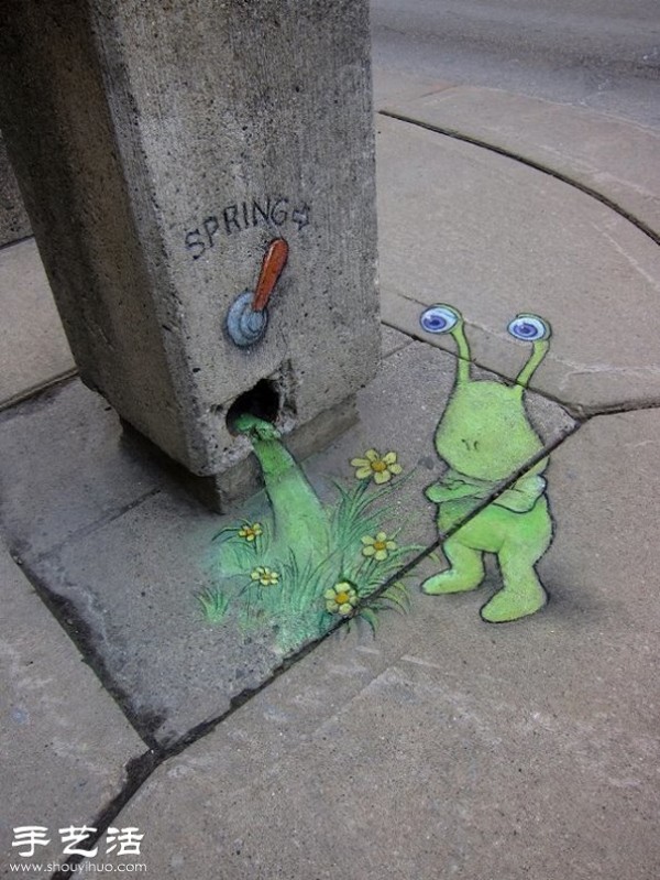 Interesting three-dimensional street graffiti works to appreciate