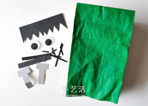  DIY cute Halloween Frankenstein made from paper bags