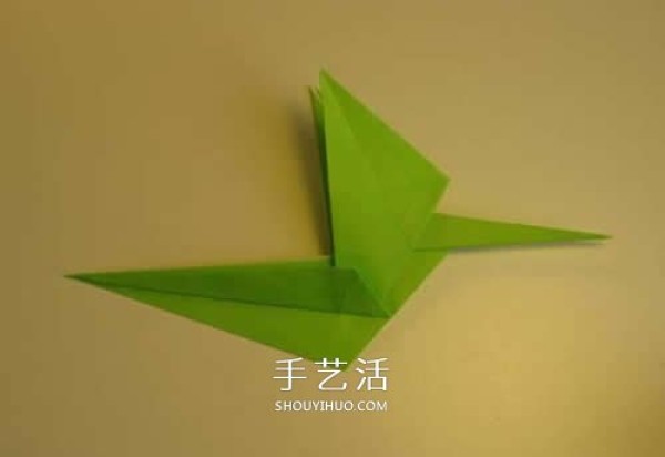 Step-by-step diagrams of hand-made origami pterosaurs. Illustrated process of folding pterosaurs