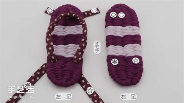 How to knit flip-flops with illustrations and steps of knitting flip-flops from strips of fabric