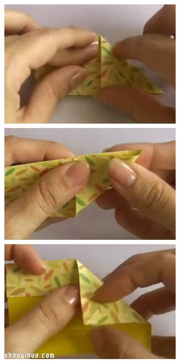 How to fold the origami five-star flower. Illustrated tutorial on how to fold the five-star flower.