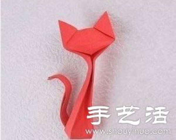 Illustrations of how to make cute origami cats