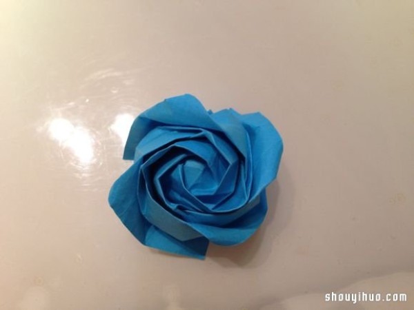 Ultra-detailed origami rose flower illustration