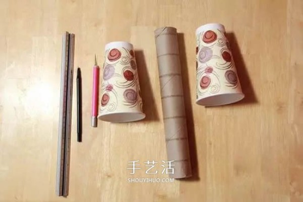 How to use a simple mobile phone loudspeaker for plastic wrap tube and paper cup waste