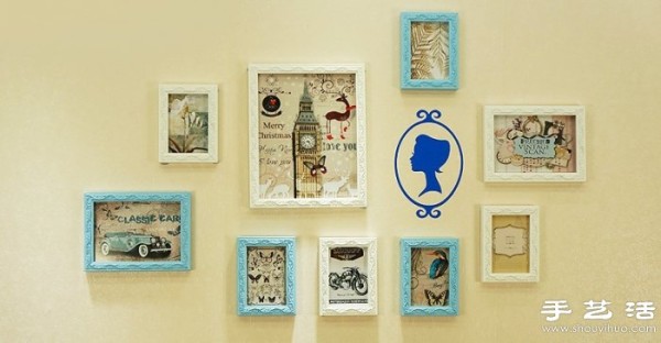 Beautiful and warm photo wall DIY design