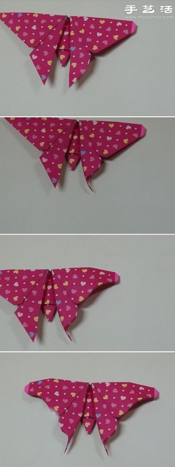 Super realistic butterfly origami tutorial illustrations