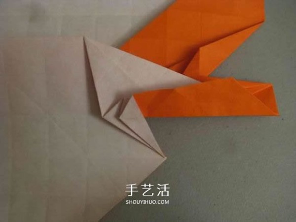 Origami illustration of three-dimensional jack-o