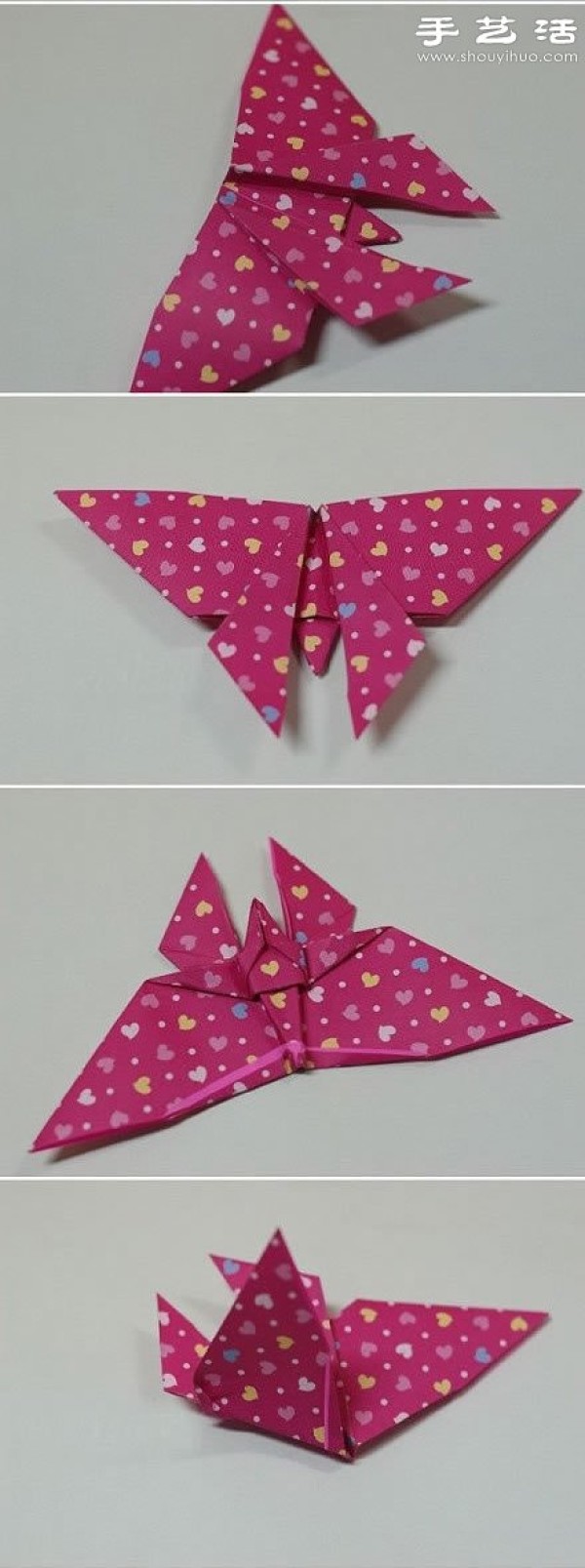 Super realistic butterfly origami tutorial illustrations