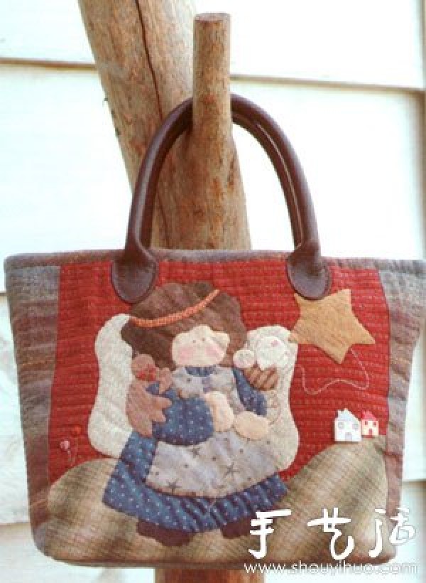 Homemade patchwork handbag with a pastoral flavor