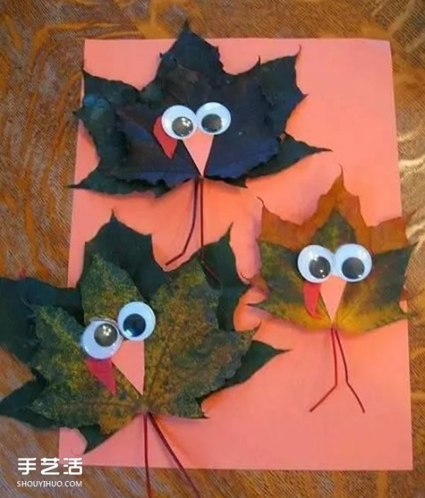 A collection of childrens leaf stickers, pictures of autumn leaves collage