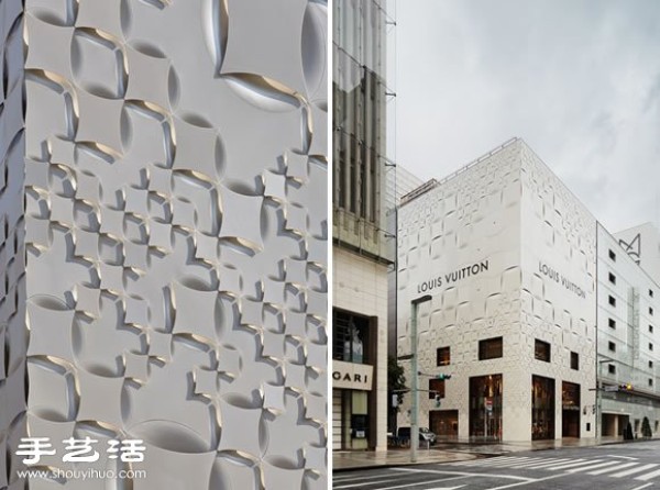 Architectural exterior design of fashion brand LV Tokyo Ginza store