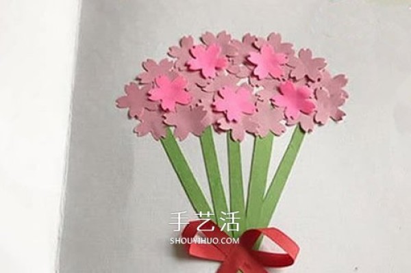 How to make a Mothers Day bouquet greeting card and how to make a handmade bouquet greeting card