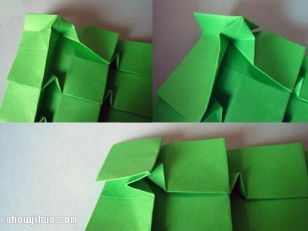 One piece of paper origami three-dimensional Christmas tree handmade DIY illustrated tutorial