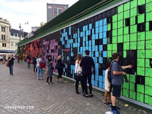 Waste wood chips turned into treasure DIY installation art wall