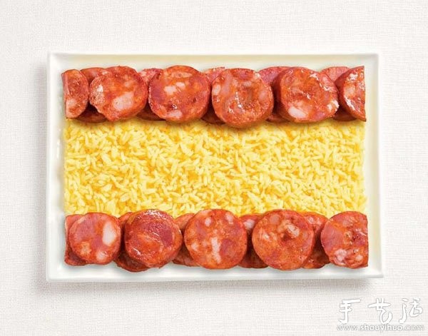 Flag made of food