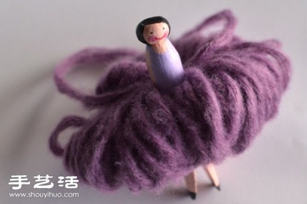 Wool + wooden clip DIY handmade flower fairy doll for wedding