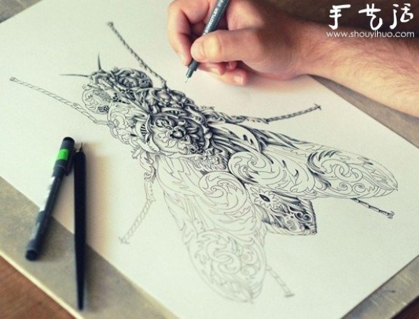 Super-detailed insect hand-painted works