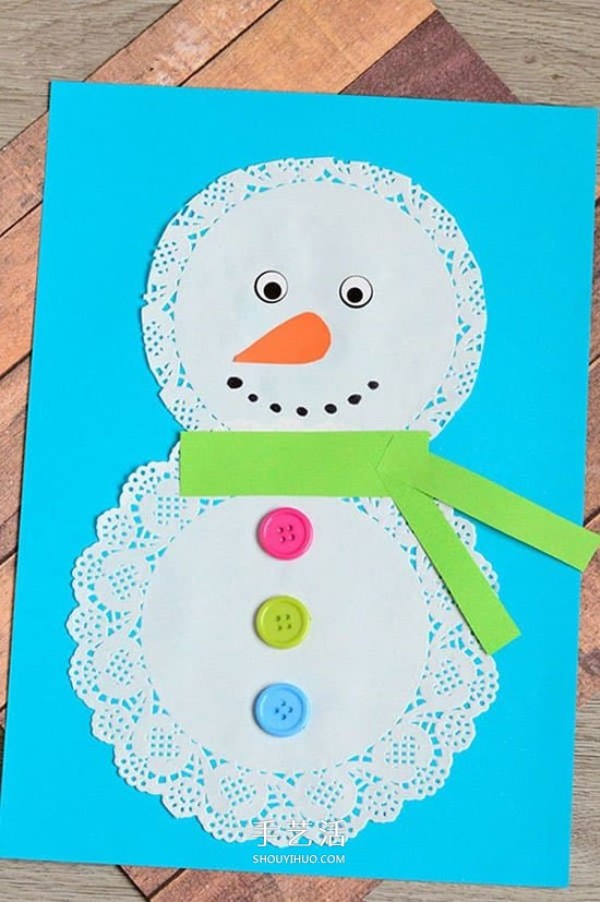 Handmade Christmas snowman card, homemade cartoon Christmas card tutorial