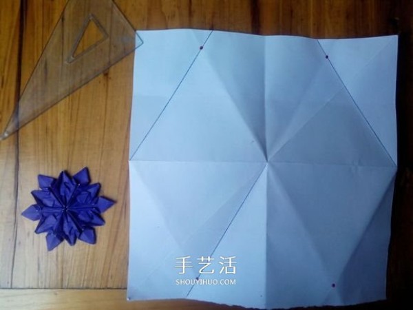 3D three-dimensional snowflake origami illustration, how to fold complex and exquisite snowflakes