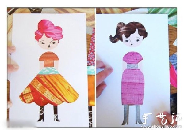 Paper-cutting tutorial for interesting clothes-changing dolls