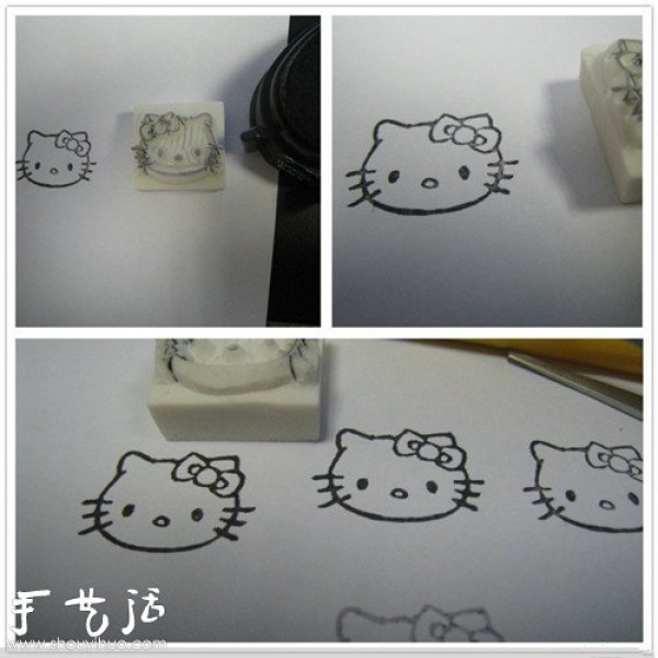 Hello Kitty Rubber Stamp Handmade Tutorial