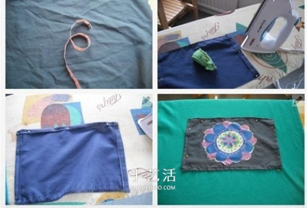 An old T-shirt can be transformed into a kitchen apron. Illustration of how to make a homemade kitchen apron