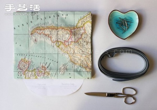 DIY handmade canvas bag with a world map tutorial