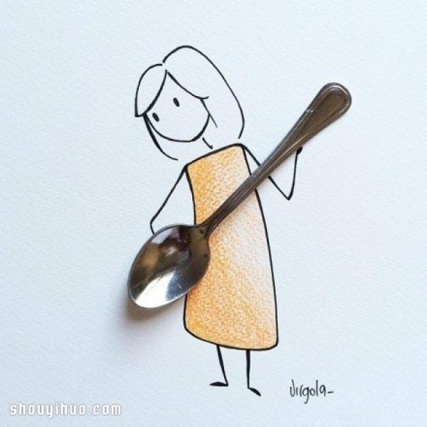 DIY girls daily life combined with simple hand-painted and small objects