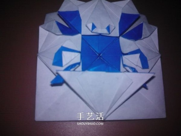 How to fold a flat crab with a diagram that looks like a small crab origami