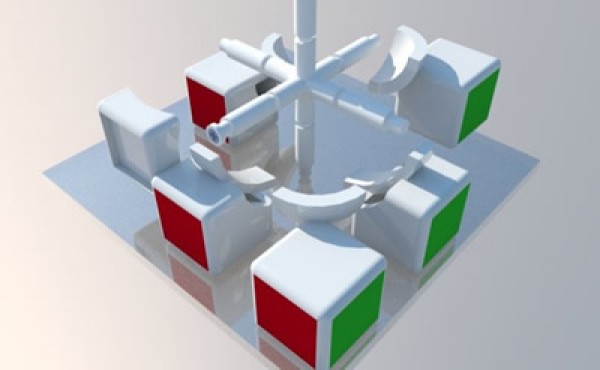 Three-dimensional model of Rubiks cube structure