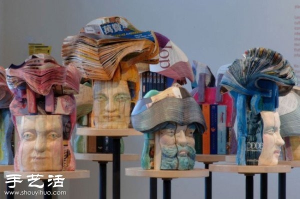 Lifelike paper sculptures of portraits