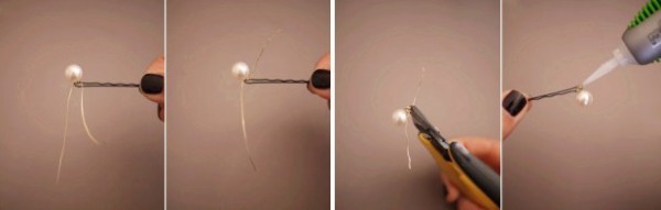 Handmaking Tutorial of DIY Pearl Hairpins with Black Hairpins