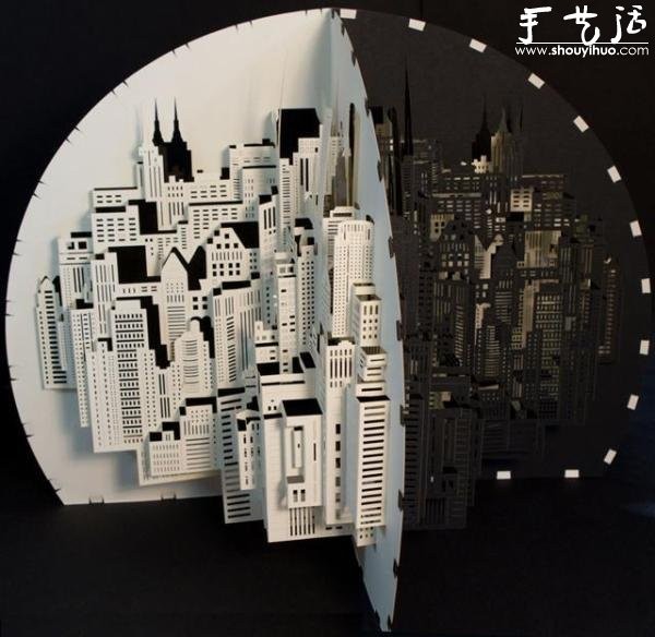 Ingrid Siliakus paper-cut model art work