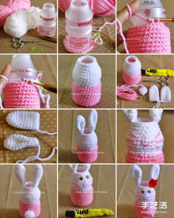 How to make a rabbit pen holder, a cute little rabbit DIY in a childrens pen holder