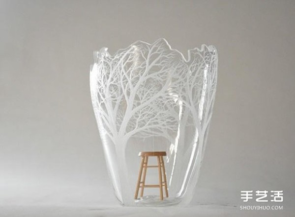 Glass sculptures: Use an electric drill to carve out the forest temple in your heart