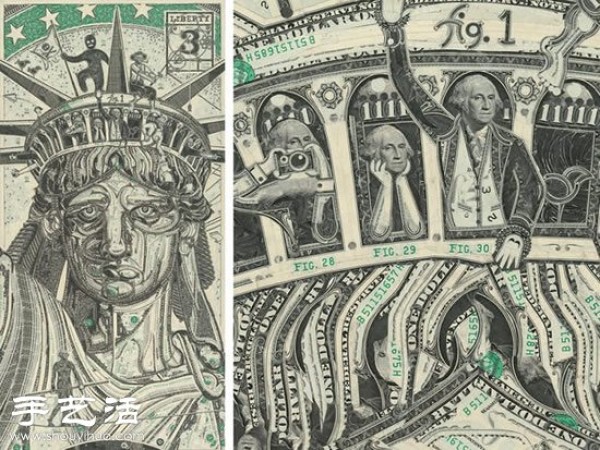 The most wasteful craft: DIY collage with dollar bills!