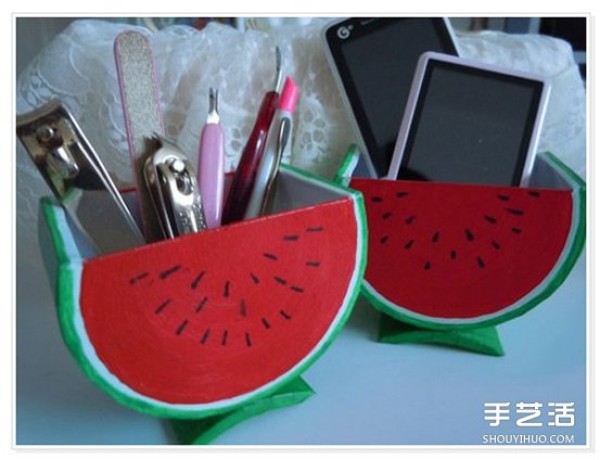 Use large transparent film tube waste to DIY a watermelon storage box