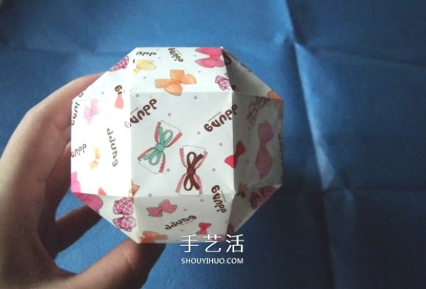 How to fold the exquisite eight-sided hydrangea gift box origami hydrangea gift box