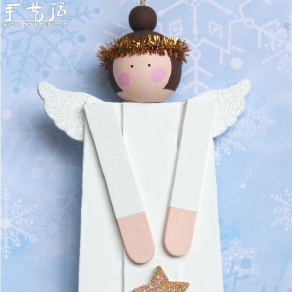 Handmade DIY Angel Ornaments with Popsicle Sticks