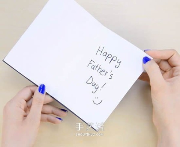 Interesting DIY Fathers Day card production, wear a black suit and tie! 