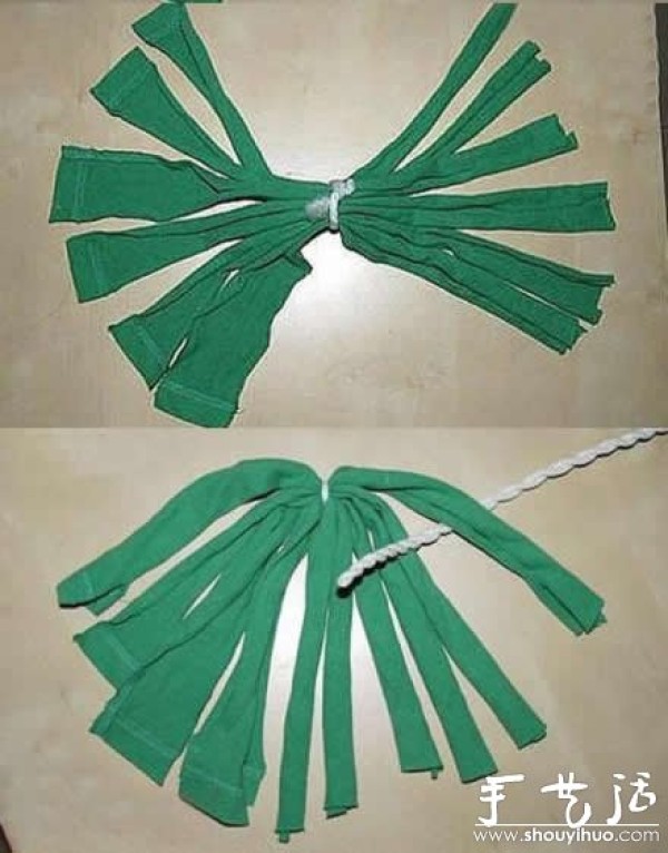 Tutorial on how to transform an old T-shirt into flip-flops