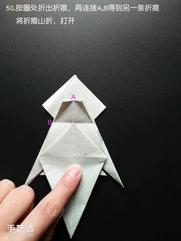 Super complex origami shark illustration, detailed steps for folding a three-dimensional shark