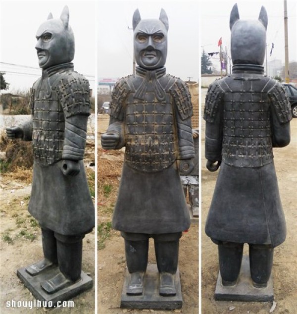 The combination of Chinese and Western cultures: a spoof of the classic cartoon image of the Terracotta Warriors and Horses