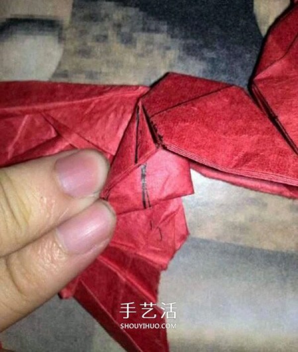 How to fold the six-winged seraphs heart origami with six-winged heart and illustration