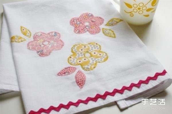 How to make fabric appliqué napkins with flower pattern napkins tutorial