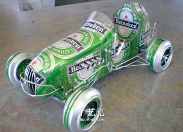 Can-pop car model making pictures, can-pop cans as vehicle model works