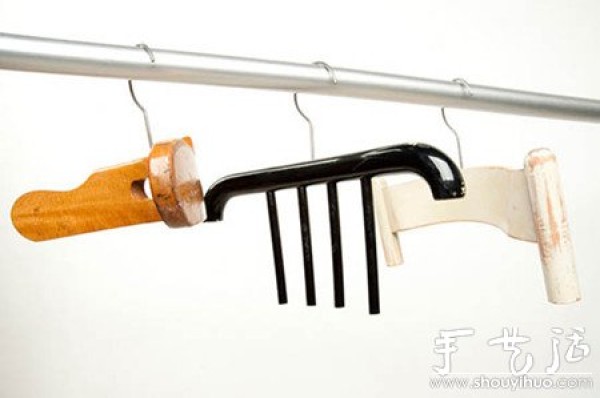 Chair backrest is hand-modified into fashionable clothes hanger