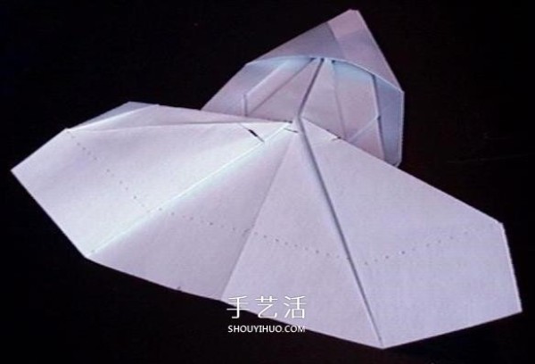 A detailed illustration of how to fold an Avengers paper plane or an origami fighter plane