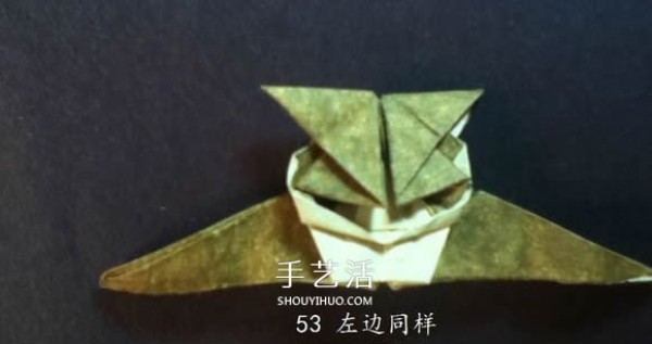 Wear the cat with you! Illustration of the origami method of cat head ring